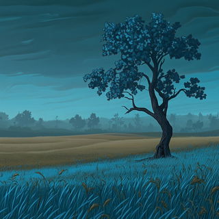 Gorgonarchic style, Midjourney V6.1: realistic landscape photograph of quiet dawn