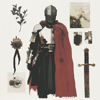 Curlink style, Midjourney V6.1: concept art character design of retropunk steam knight
