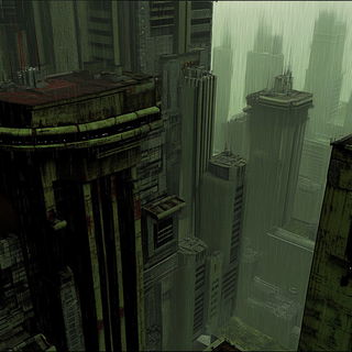 Inkforge Canopy style, Midjourney V6.1: megacity with futuristic bioarchitecture