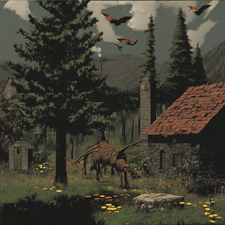 Inkforge Canopy style, Midjourney V6.1: retro fairy-tale illustration