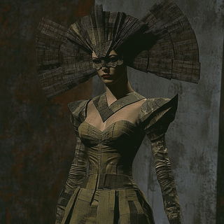 Inkforge Canopy style, Midjourney V6.1: haute-couture fashion outfit