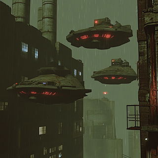 Inkforge Canopy style, Midjourney V6.1: cinematic shot from sci-fi movie