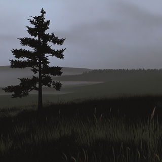 Inkforge Canopy style, Midjourney V6.1: realistic landscape photograph of quiet dawn