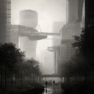 Chromafossilia style, Midjourney V6.1: megacity with futuristic bioarchitecture
