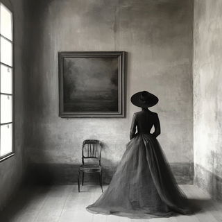 Chromafossilia style, Midjourney V6.1: haute-couture fashion outfit