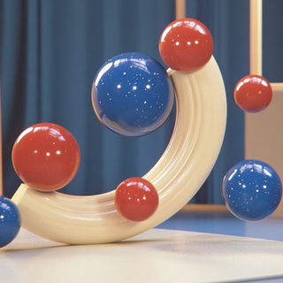 Marionarchic style, Midjourney V6.1: abstract 3D render