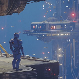 Marionarchic style, Midjourney V6.1: cinematic shot from sci-fi movie