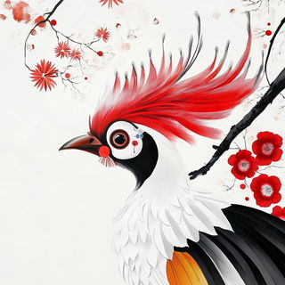 Vermilion Signscapes style, Midjourney V6.1: traditional folk art