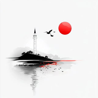 Vermilion Signscapes style, Midjourney V6.1: bold minimalist logo design for Istanbul city municipal services
