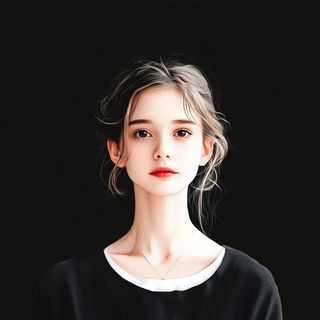 Vermilion Signscapes style, Midjourney V6.1: photographic portrait of female protagonist