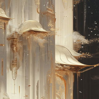 Flame Marbling style, Midjourney V6.1: megacity with futuristic bioarchitecture