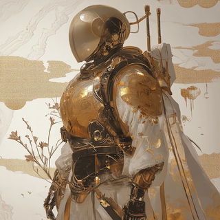 Flame Marbling style, Midjourney V6.1: concept art character design of retropunk steam knight