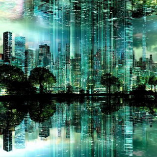 Cloudcloisterism style, Midjourney V6.1: megacity with futuristic bioarchitecture