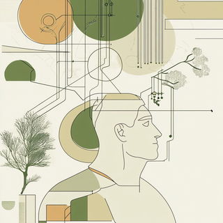 Rubricolor style, Midjourney V6.1: editorial illustration for popular scientific magazine cover
