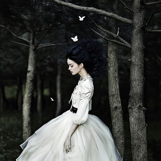 Waterfall Masque style, Midjourney V6.1: retro fairy-tale illustration