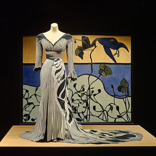 Carved Collage Brutalism style, Midjourney V6.1: haute-couture fashion outfit