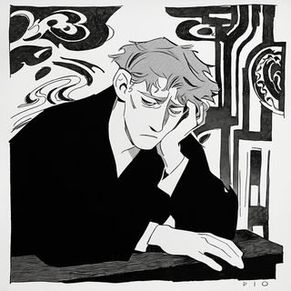 Carved Collage Brutalism style, Midjourney V6.1: black-and-white manga comic strip