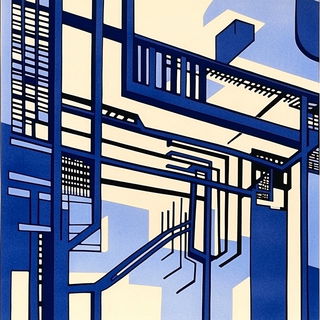 Carved Collage Brutalism style, Midjourney V6.1: technical infrastructure blueprint schematics