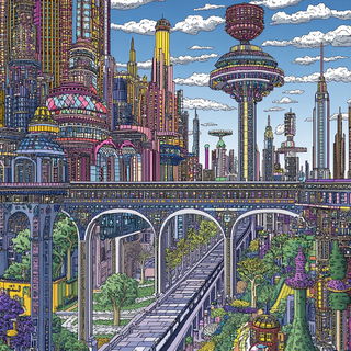 Tealoxide style, Midjourney V6.1: megacity with futuristic bioarchitecture