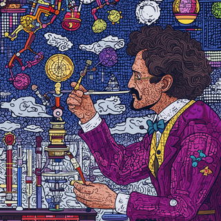 Tealoxide style, Midjourney V6.1: editorial illustration for popular scientific magazine cover