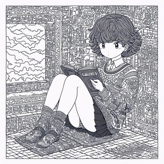 Tealoxide style, Midjourney V6.1: black-and-white manga comic strip