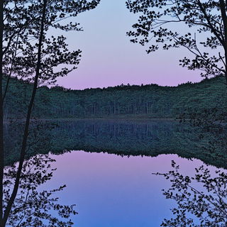 Tealoxide style, Midjourney V6.1: realistic landscape photograph of quiet dawn
