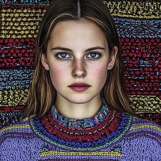 Tealoxide style, Midjourney V6.1: photographic portrait of female protagonist