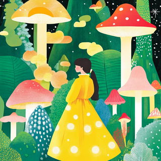 Microcosm Vaporium style, Midjourney V6.1: retro fairy-tale illustration