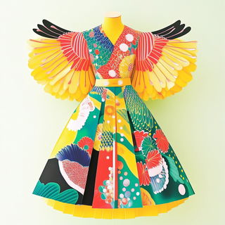 Microcosm Vaporium style, Midjourney V6.1: haute-couture fashion outfit
