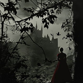 Contourmask style, Midjourney V6.1: retro fairy-tale illustration