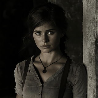 Contourmask style, Midjourney V6.1: photographic portrait of female protagonist