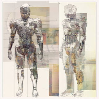 Chromacranial style, Midjourney V6.1: concept art character design of retropunk steam knight