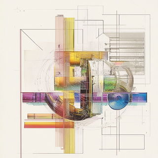 Chromacranial style, Midjourney V6.1: typographic composition with large letters