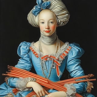 Gothicarnival style, Midjourney V6.1: classical 18th-century oil painting
