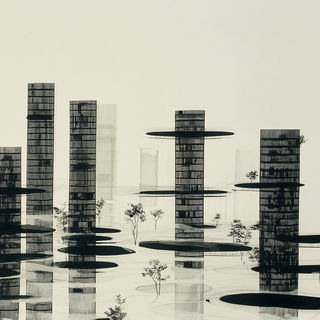Rubblegarden style, Midjourney V6.1: megacity with futuristic bioarchitecture