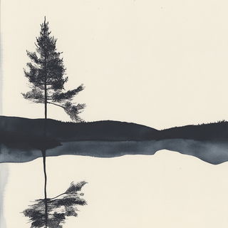 Rubblegarden style, Midjourney V6.1: realistic landscape photograph of quiet dawn