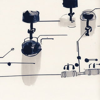 Rubblegarden style, Midjourney V6.1: technical infrastructure blueprint schematics
