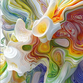 Pyroderm style, Midjourney V6.1: abstract 3D render