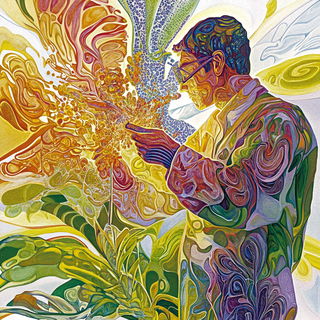 Pyroderm style, Midjourney V6.1: editorial illustration for popular scientific magazine cover