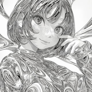 Pyroderm style, Midjourney V6.1: black-and-white manga comic strip