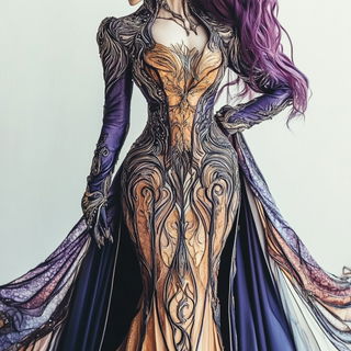 Stratacircle style, Midjourney V6.1: haute-couture fashion outfit
