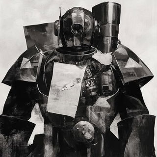 Asterion Observatory style, Midjourney V6.1: concept art character design of retropunk steam knight