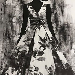 Asterion Observatory style, Midjourney V6.1: haute-couture fashion outfit