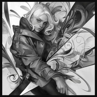 Operacel style, Midjourney V6.1: black-and-white manga comic strip