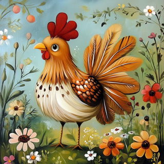 Fluoroglacialis style, Midjourney V6.1: traditional folk art