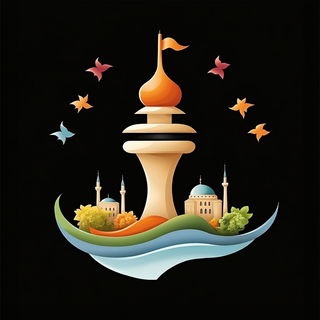 Fluoroglacialis style, Midjourney V6.1: bold minimalist logo design for Istanbul city municipal services