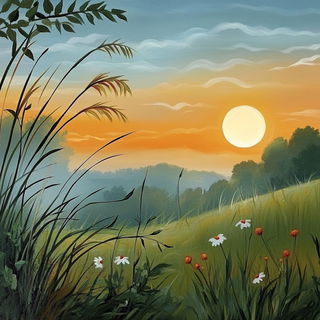 Fluoroglacialis style, Midjourney V6.1: realistic landscape photograph of quiet dawn
