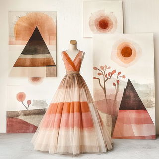 Heronstitch style, Midjourney V6.1: haute-couture fashion outfit
