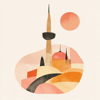 Heronstitch style, Midjourney V6.1: bold minimalist logo design for Istanbul city municipal services