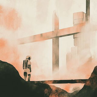 Heronstitch style, Midjourney V6.1: cinematic shot from sci-fi movie